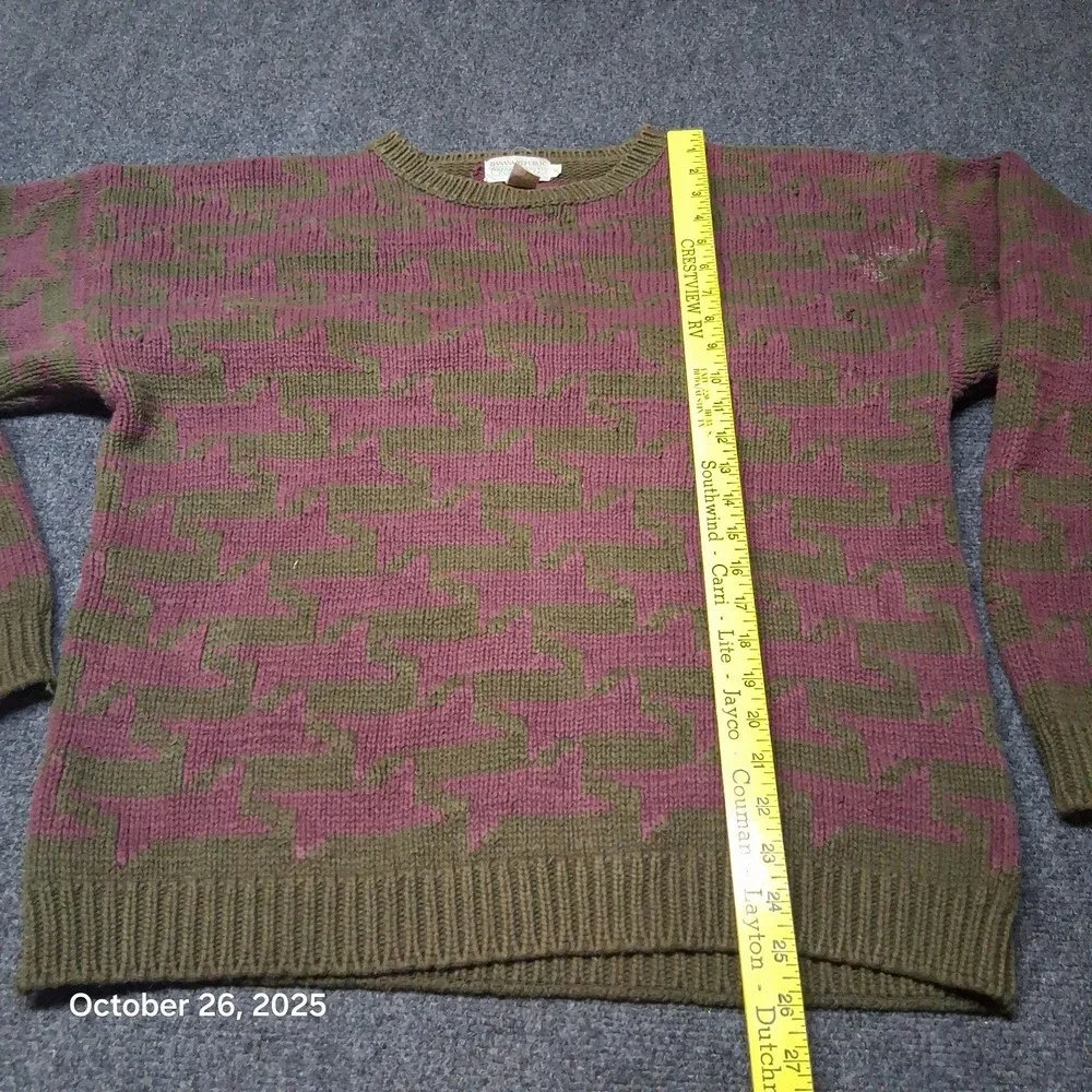 VTG Banana Republic Safari Travel Clothing‎ Sweater Size XL Purple Green Heavy
